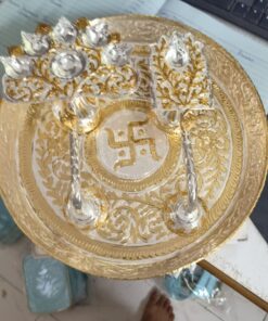 Golden Silver Aarti Set