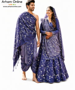 Cotton Silk Couple Pooja Jodi with Full Work | Jain Pratishtha & Abhishek Couple Wear