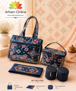 Patola Samayik Bag with Batva, Pooja Rumal & 2 Boxes
