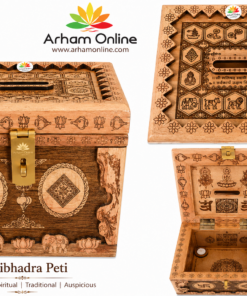 Shalibhadra Peti – Sevan Wood with Ashta Lakshmi, Gomti Chakra & Shri Yantra Carving